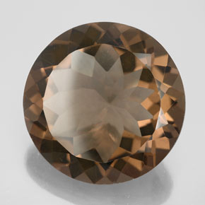 21.68 ct Brown Smoky Quartz Stone, Natural Smoky Quartz in Round Facet Shape for Sale
