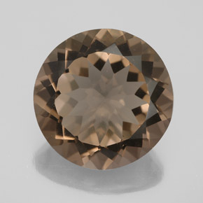 11.67 ct Brown Smoky Quartz Gemstone, Smoky Quartz Gem in Round Facet Shape for Sale.