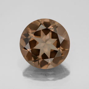 4.10 ct Brown Smoky Quartz Gemstone, Smoky Quartz Gem in Round Facet Shape for Sale.