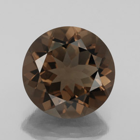 4.16 ct Brown Smoky Quartz Gemstone, Smoky Quartz Gem in Round Facet Shape for Sale.