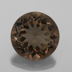 6.23 ct Brown Smoky Quartz Gemstone, Smoky Quartz Gem in Round Facet Shape for Sale.