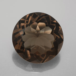 5.89 ct Brown Smoky Quartz Gemstone, Smoky Quartz Gem in Round Facet Shape for Sale.