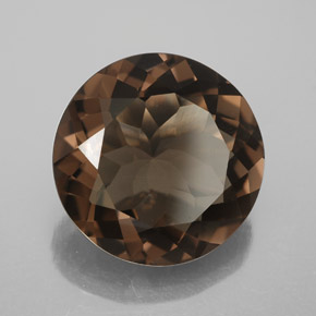 5.89 ct Brown Smoky Quartz Stone, Natural Smoky Quartz in Round Facet Shape for Sale