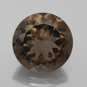 7.23 ct Brown Smoky Quartz Gemstone, Smoky Quartz Gem in Round Facet Shape for Sale.