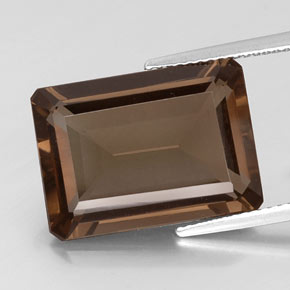 12.92 ct Brown Smoky Quartz Gemstone, Smoky Quartz Gem in Octagon Facet Shape for Sale.