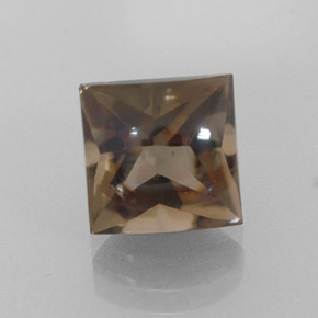 4.37 ct Brown Smoky Quartz Gemstone, Smoky Quartz Gem in Square Facet Shape for Sale.