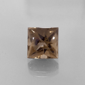 4.51 ct Brown Smoky Quartz Gemstone, Smoky Quartz Gem in Square Facet Shape for Sale.