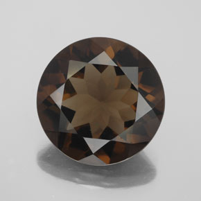 7.31 ct Brown Smoky Quartz Gemstone, Smoky Quartz Gem in Round Facet Shape for Sale.