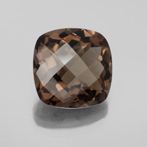 6.12 ct Brown Smoky Quartz Stone, Natural Smoky Quartz in Cushion Checkerboard Shape for Sale