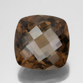 8.19 ct Brown Smoky Quartz Gemstone, Smoky Quartz Gem in Cushion Checkerboard Shape for Sale.
