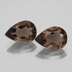 3.26 ct Brown Smoky Quartz Gemstone, Smoky Quartz Gem in Pear Facet Shape for Sale.