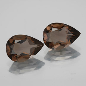 3.26 ct Brown Smoky Quartz Stone, Natural Smoky Quartz in Pear Facet Shape for Sale