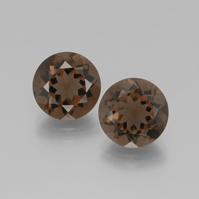 8.67 ct Brown Smoky Quartz Gemstone, Smoky Quartz Gem in Round Facet Shape for Sale.