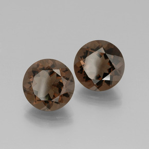 8.67 ct Brown Smoky Quartz Stone, Natural Smoky Quartz in Round Facet Shape for Sale
