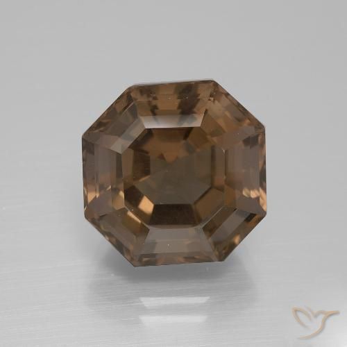 8.89ct Natural Chocolate Brown Smoky Quartz, Emerald Cut, VVS-VS
