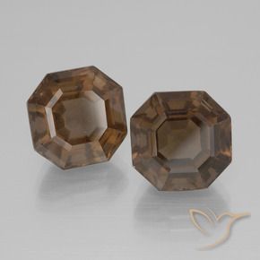 11.29 ctw Brown Smoky Quartz Stones, Natural Smoky Quartz in Asscher Cut Shape for Sale