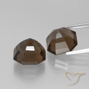 Smoky Quartz Gemstones in 11 x 11 mm (calibrated) Size for Sale, Smoky Quartz Stones in Dark Brown Color