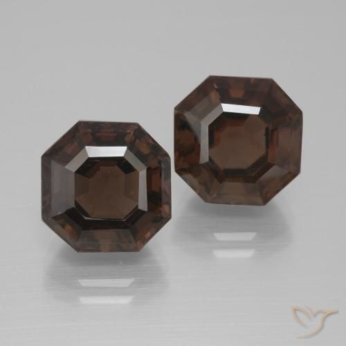 10.34 ct Asscher Cut Smoky Quartz, 10.4 x 10.3 mm From Brazil, Photo A