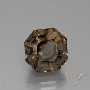 5.53 ct Brown Smoky Quartz Stone, Natural Smoky Quartz in Asscher Cut Shape for Sale
