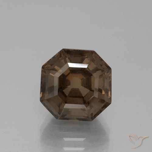 5.40 ct Brown Smoky Quartz Gemstone, Smoky Quartz Gem in Asscher Cut Shape for Sale.