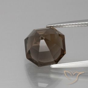 Smoky Quartz Gemstone in 10.5 x 10.4 mm Size for Sale, Smoky Quartz Stone in Chocolate Brown Color
