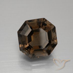 6.28 ct Brown Smoky Quartz Stone, Natural Smoky Quartz in Asscher Cut Shape for Sale