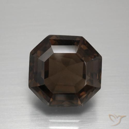 8.91ct Natural Medium Brown Smoky Quartz, Octagon / Emerald