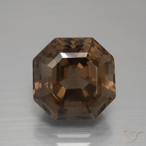 7.95ct Natural Medium Brown Smoky Quartz, Emerald Cut, VVS-VS