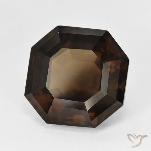 7.34 ct Brown Smoky Quartz Stone, Natural Smoky Quartz in Asscher Cut Shape for Sale