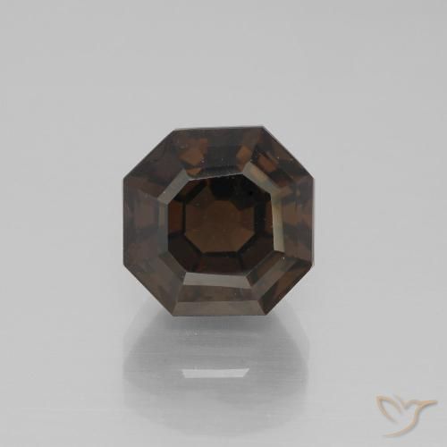 4.75ct Natural Deep Brown Smoky Quartz, Emerald Cut, VVS-VS