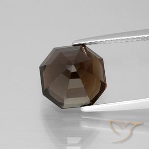 Smoky Quartz Gemstone in 10 x 10 mm (calibrated) Size for Sale, Smoky Quartz Stone in Deep Brown Color