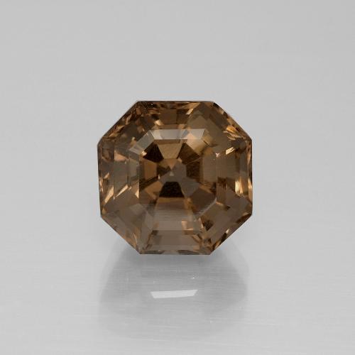 4.6ct Asscher Cut Brown Smoky Quartz from Brazil, Dimension 9.8 x 9.8mm, Natural untreated Gemstone, VS Clarity, 1 piece Smoky Quartz in Brown Color, Mohs Hardness of 7 suitable for daily wear jewelry, Photo A
