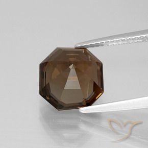 Smoky Quartz Gemstone in 10 x 10 mm (calibrated) Size for Sale, Smoky Quartz Stone in Hickory Brown Color