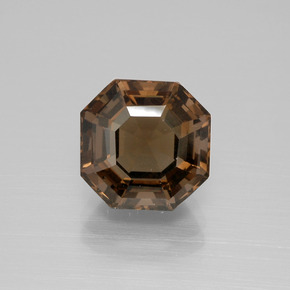 Hickory Brown Rauchquarz Edelstein - 4.2ct Asscher Schliff (ID: 394908)