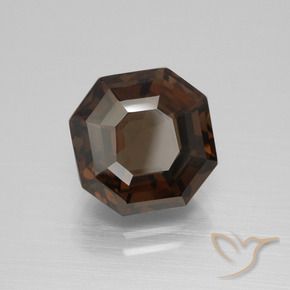 4.79 ct Brown Smoky Quartz Stone, Natural Smoky Quartz in Asscher Cut Shape for Sale