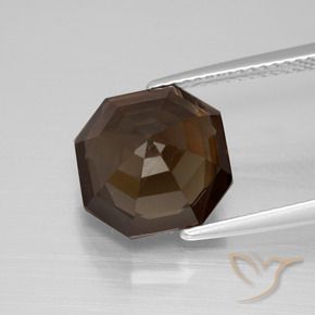 Smoky Quartz Gemstone in 10.6 x 10.5 mm Size for Sale, Smoky Quartz Stone in Umber Brown Color