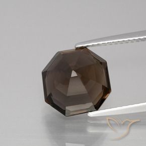 Smoky Quartz Gemstone in 10 x 10 mm (calibrated) Size for Sale, Smoky Quartz Stone in Dark Brown Color
