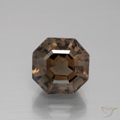 5.58ct Natural Medium Brown Smoky Quartz, Emerald Cut, VVS-VS