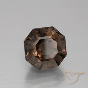 5.58 ct Brown Smoky Quartz Stone, Natural Smoky Quartz in Asscher Cut Shape for Sale