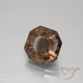 3.71 ct Brown Smoky Quartz Stone, Natural Smoky Quartz in Asscher Cut Shape for Sale