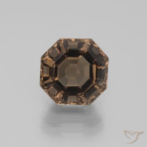 3,7 ct octagonschliff brauner Rauchquarz aus Brasilien, Größe 9,3 x 9,1mm, natürlicher Edelstein, VVS-VS Reinheit, 1 Stück octagonschliff Rauchquarz, Mohs-Härte von 7 Geeignet für den täglichen Gebrauch im Schmuck , Photo A