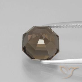 Smoky Quartz Gemstone in 9.3 x 9.1 mm Size for Sale, Smoky Quartz Stone in Medium-Dark Brown Color