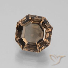 5.24 ct Brown Smoky Quartz Stone, Natural Smoky Quartz in Asscher Cut Shape for Sale