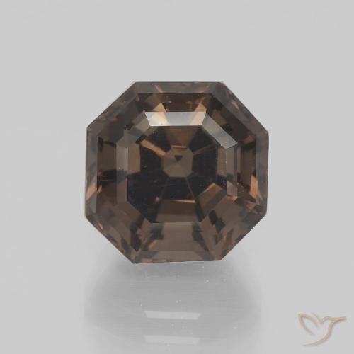 5.77ct Natural Hickory Brown Smoky Quartz, Emerald Cut, VVS-VS