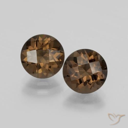10.48ct Natural Medium-Light Brown Smoky Quartz, Round, VS