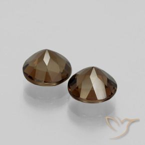 Smoky Quartz Gemstones in 8 mm (calibrated) Size for Sale, Smoky Quartz Stones in Chocolate Brown Color