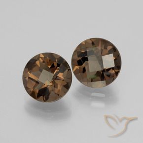 3.65 ctw Brown Smoky Quartz Stones, Natural Smoky Quartz in Round Checkerboard Shape for Sale
