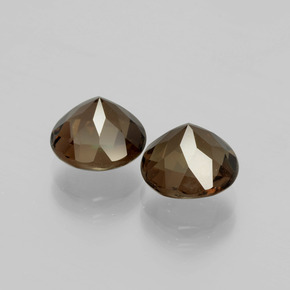 Smoky Quartz Gemstones in 8 mm (calibrated) Size for Sale, Smoky Quartz Stones in Warm Brown Color