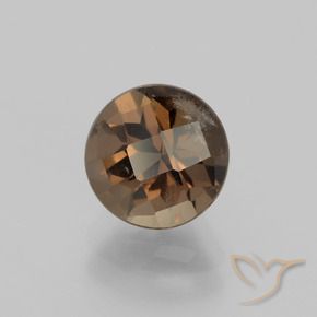 2.09 ct Brown Smoky Quartz Stone, Natural Smoky Quartz in Round Checkerboard Shape for Sale