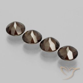 Smoky Quartz Gemstones in 8 mm (calibrated) Size for Sale, Smoky Quartz Stones in Medium Brown Color